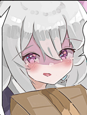 紙板箱裡的害羞女孩