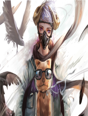 長著紅色翅膀的他