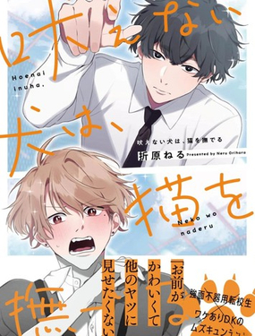 無聲的狗撫摸貓