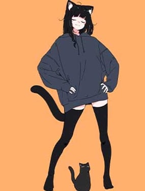 黑貓變成女孩子的故事